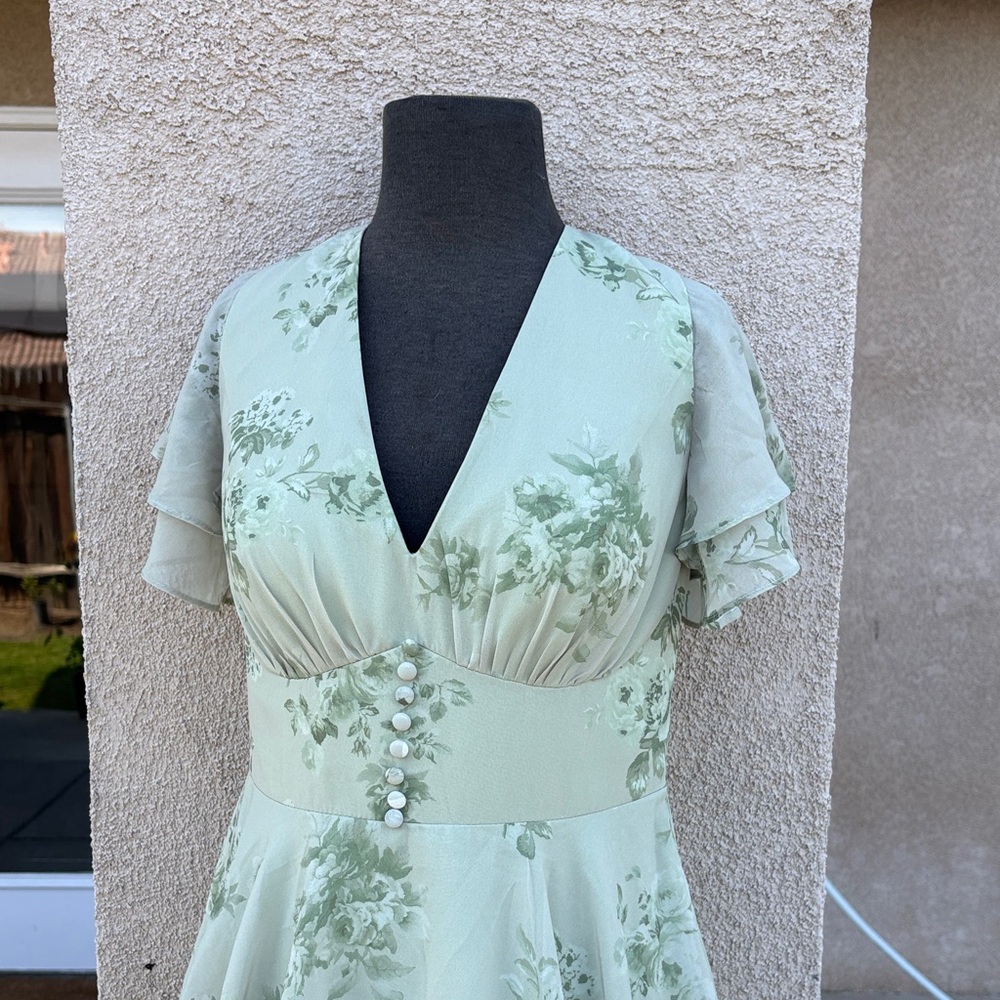 Floral Green Dress